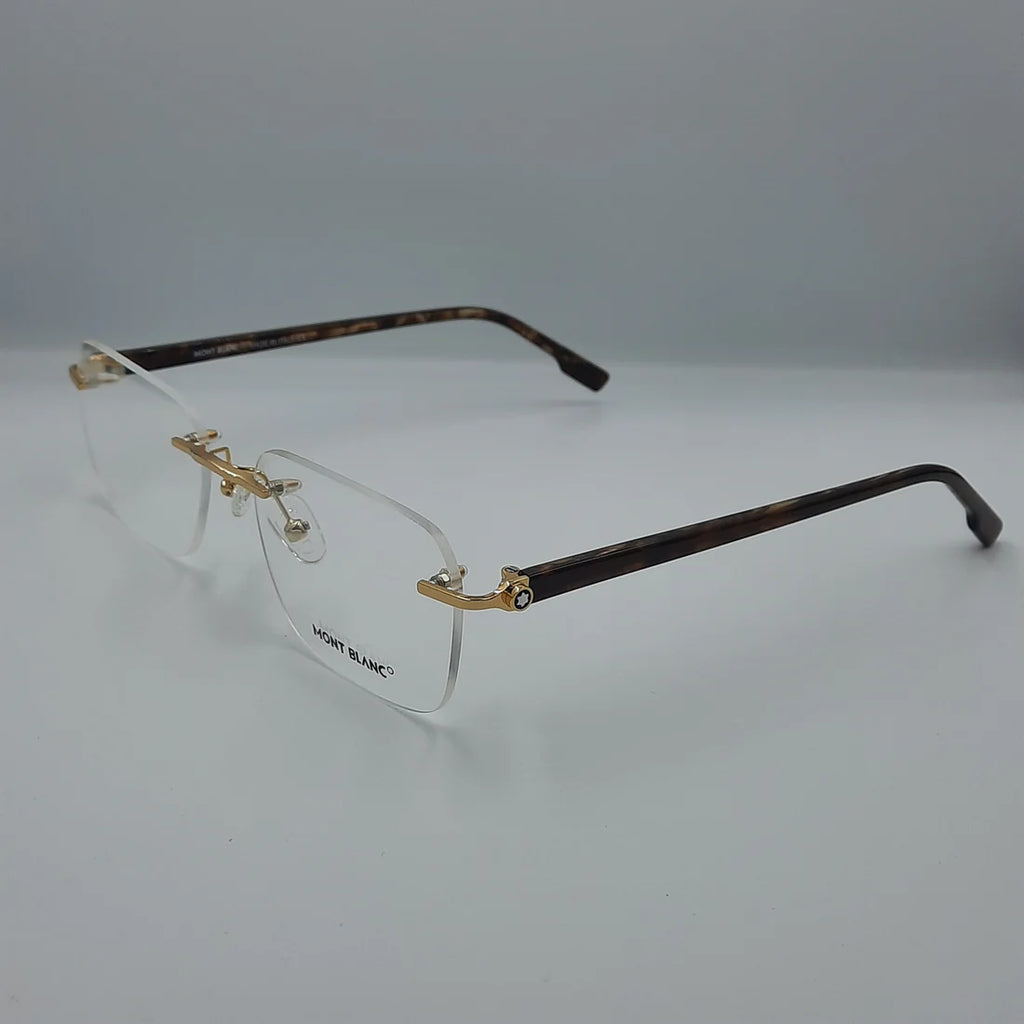 Lunette optique percée Mont Blanc: Doré havane