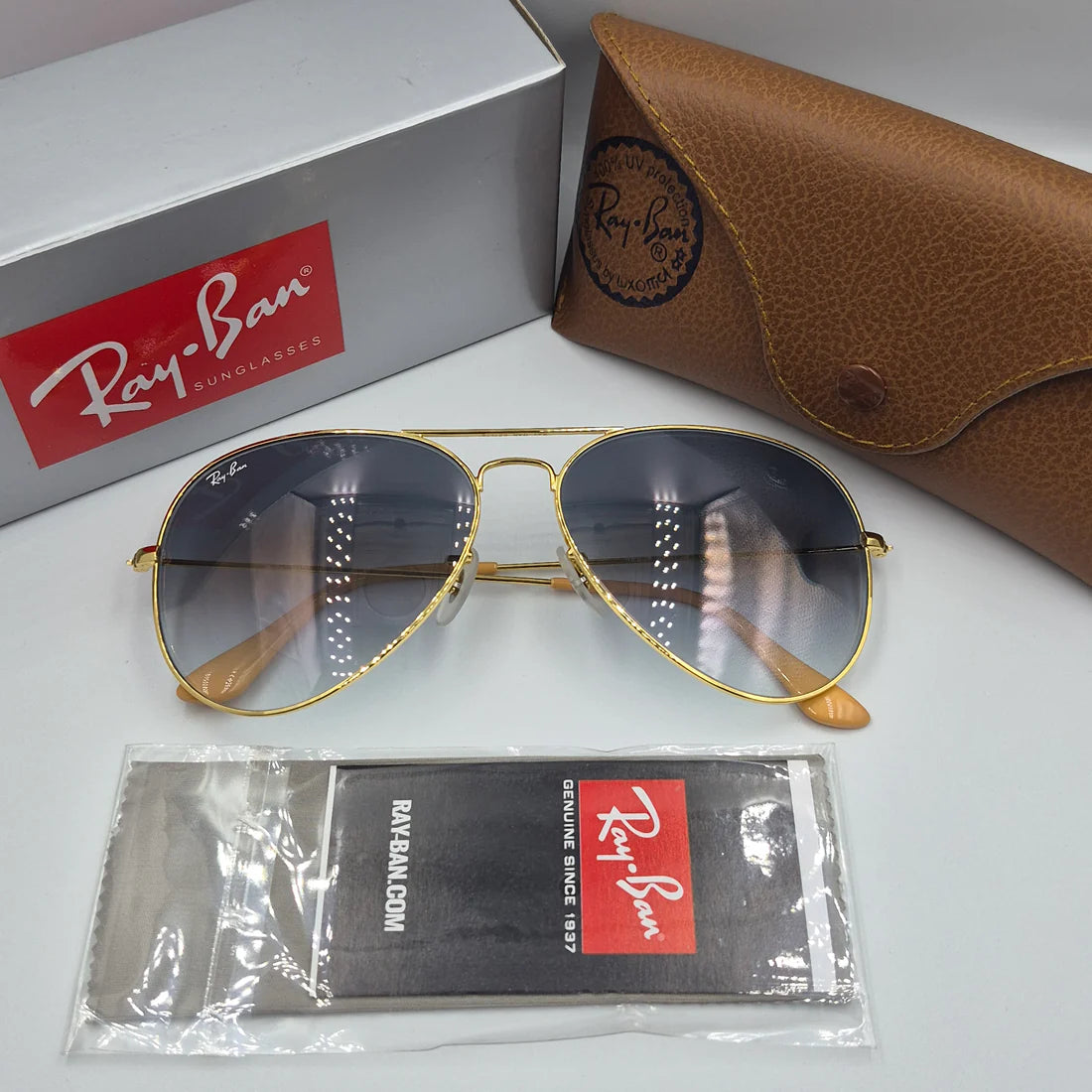 RAYBAN AVIATOR CLASSIC RB-3025 Gold/BLEU Dégradé