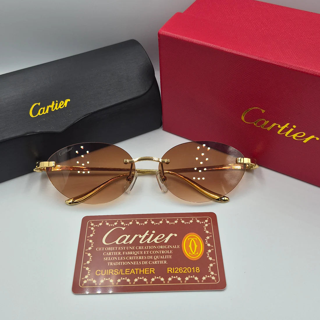 CARTIER PANTHERE CT0504S doré marron