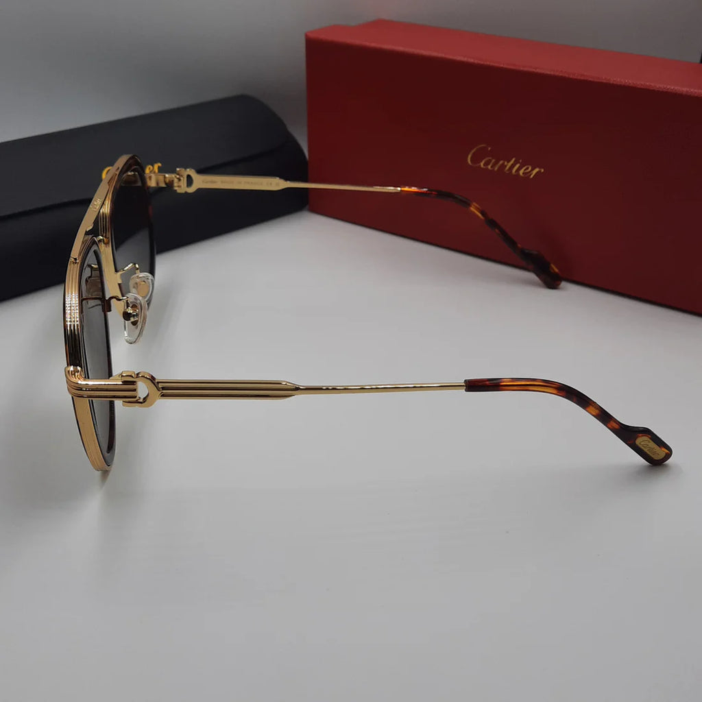 CARTIER CT0865S doré marron havane
