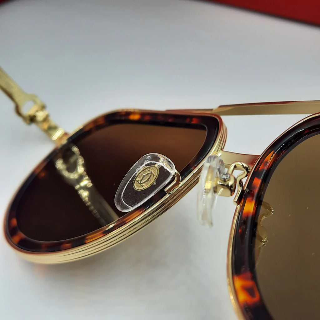 CARTIER CT0865S doré marron havane