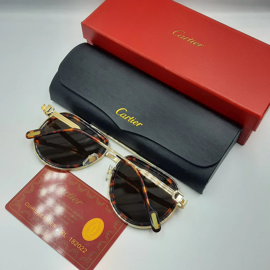 CARTIER CT0865S doré marron havane