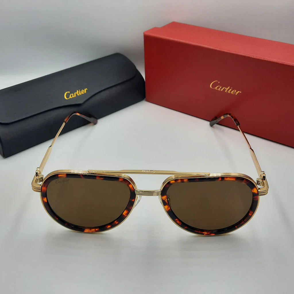 CARTIER CT0865S doré marron havane