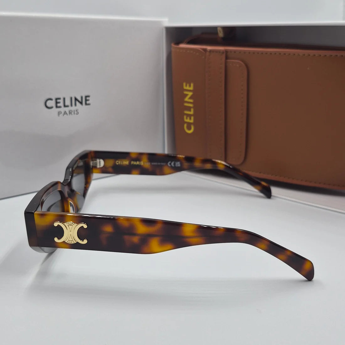 CELINE Triomphe CL40269N doré marron havane