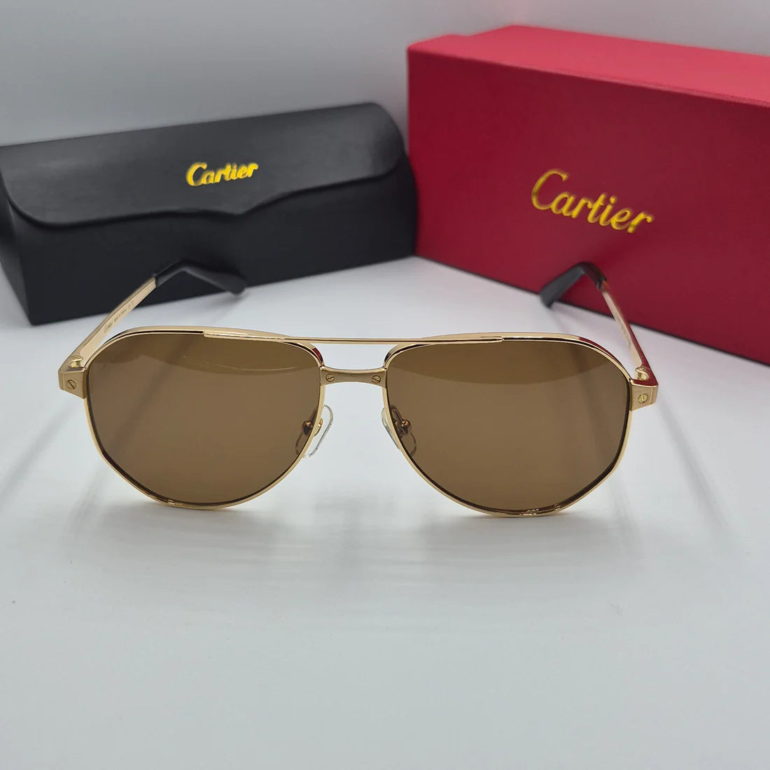 CARTIER SANTOS CT0461S doré marron
