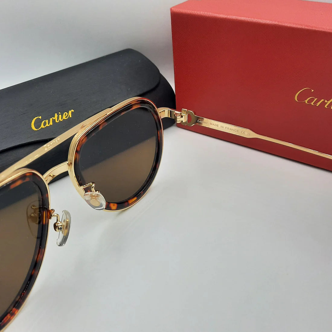 CARTIER CT0865S doré marron havane