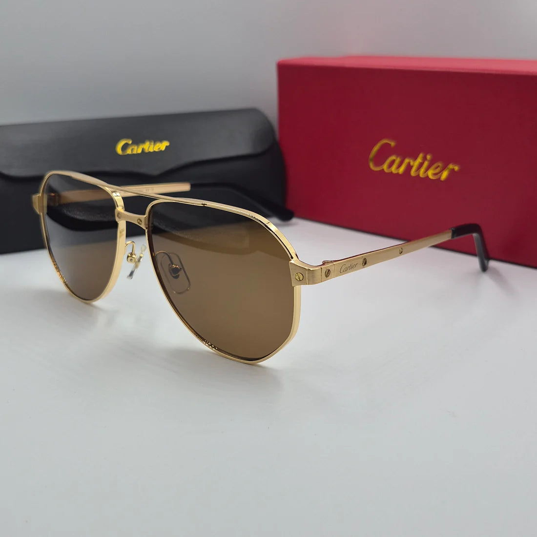 CARTIER SANTOS CT0461S doré marron