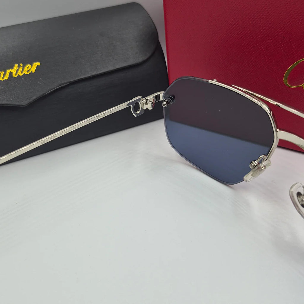 CARTIER CT0426S santos dumont bleu argent