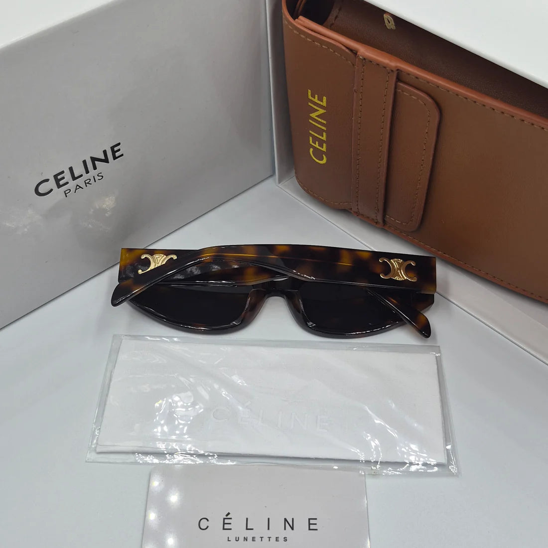 CELINE Triomphe CL40269N doré marron havane