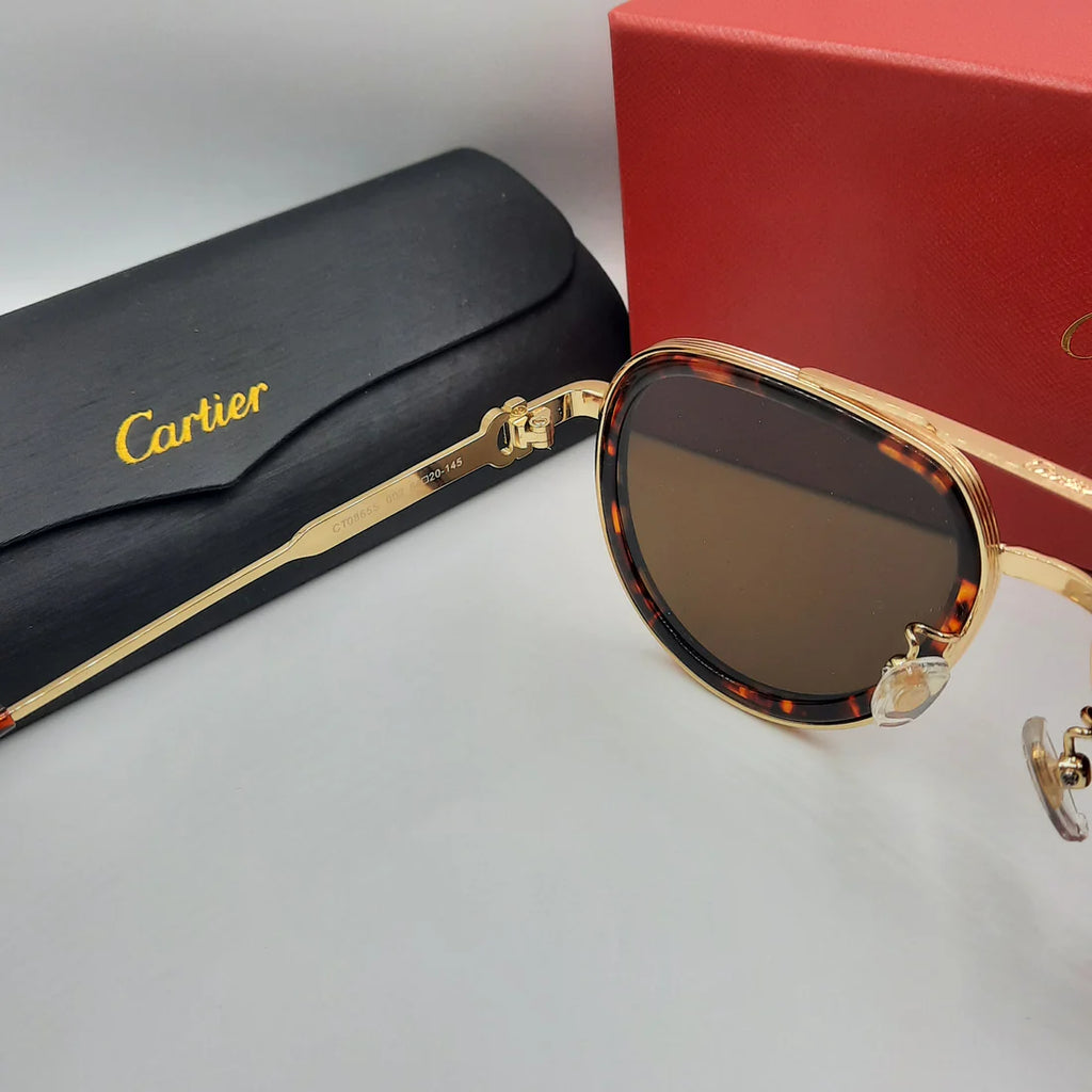 CARTIER CT0865S doré marron havane