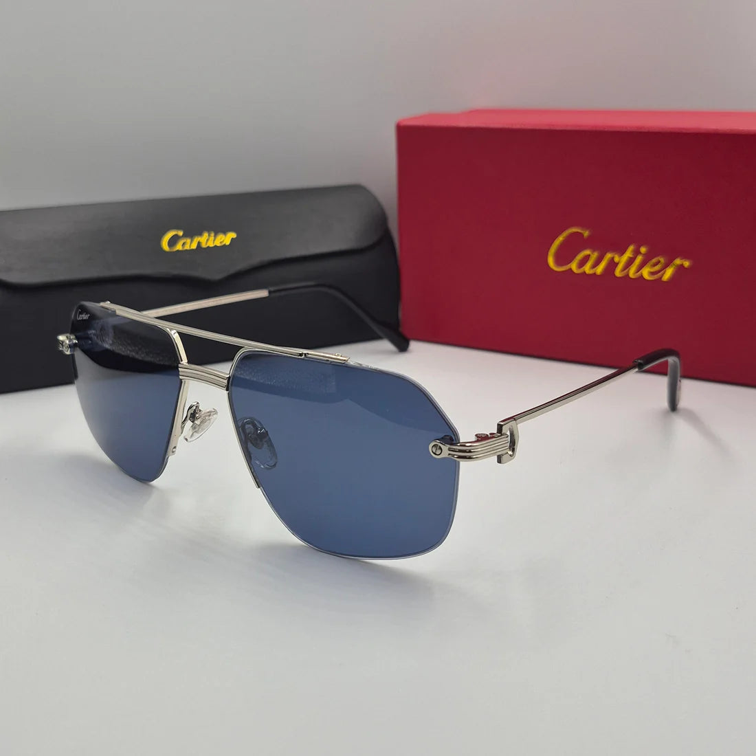 CARTIER CT0426S santos dumont bleu argent