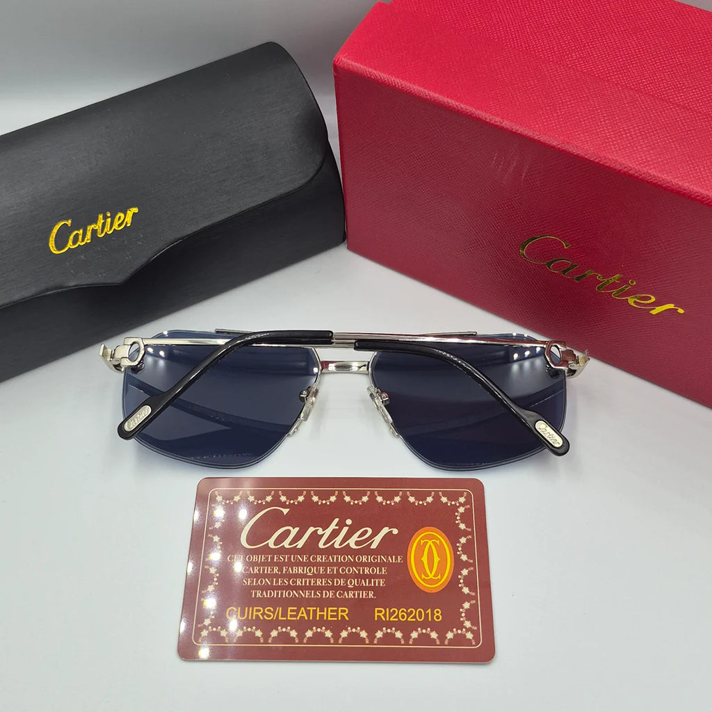 CARTIER CT0426S santos dumont bleu argent